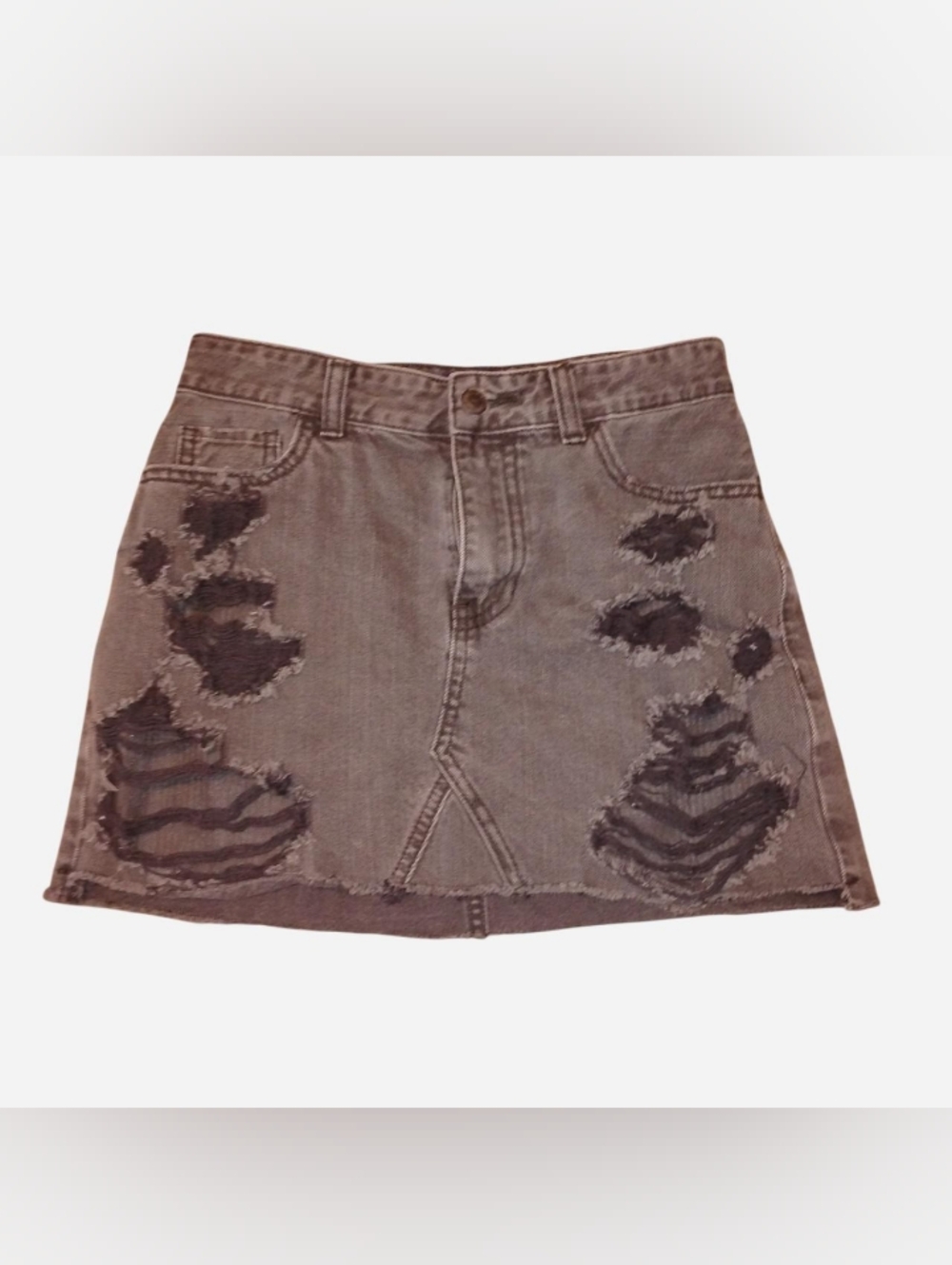 Hollister High-Rise Distressed Black Denim Mini Skirt - Size 3 / W26